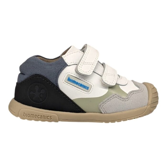 Sneaker primi passi per bambino color blu-bianco con strappi - Biomecanics