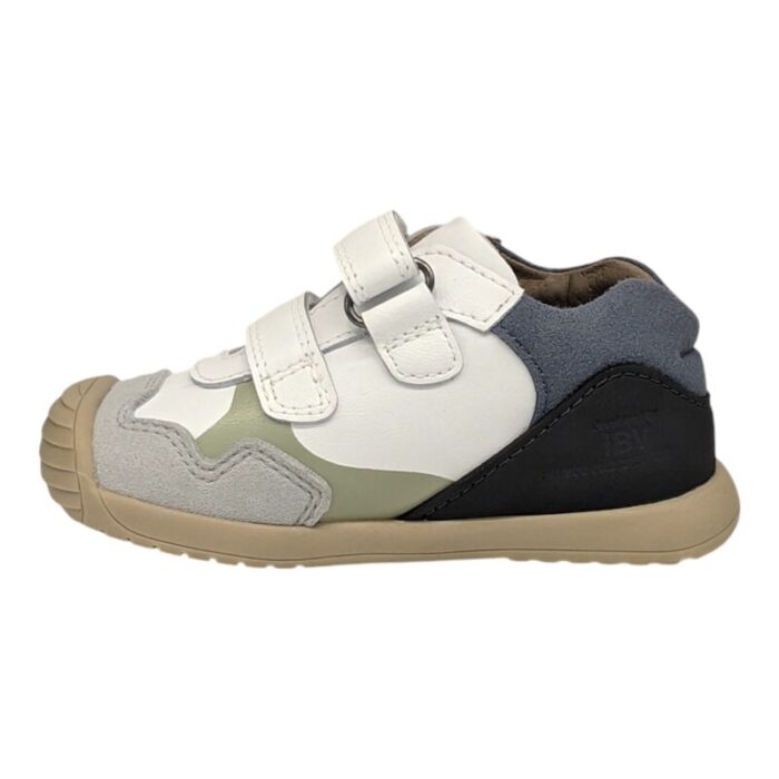 Sneaker primi passi per bambino color blu-bianco con strappi - Biomecanics