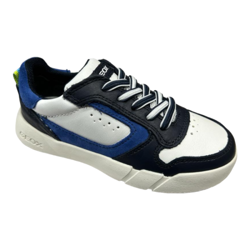 Sneakers Hyroo ragazzo white-blue con lacci elastici - Geox