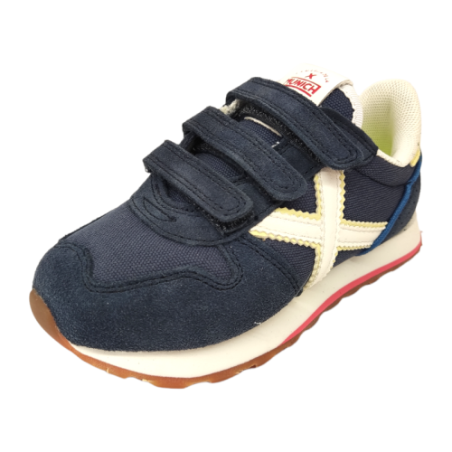 Sneakers Massana blu per bambino scamosciate mini track - Munich