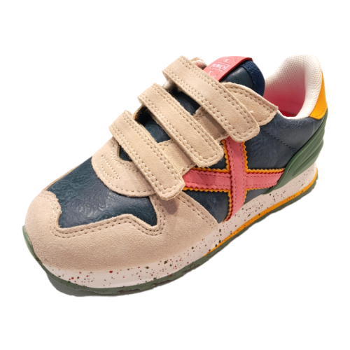 Sneakers Massana verde e beige per bambina scamosciate mini track - Munich