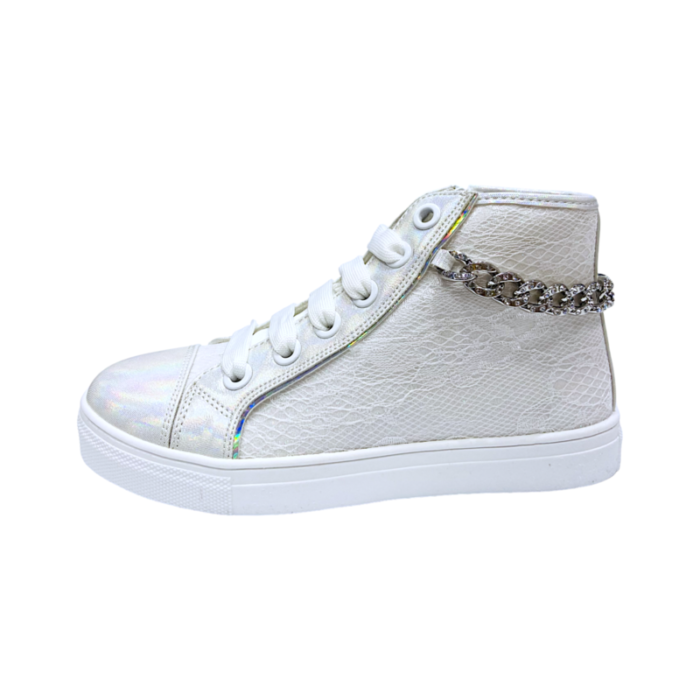 Sneakers alta white con bracciale - Asso