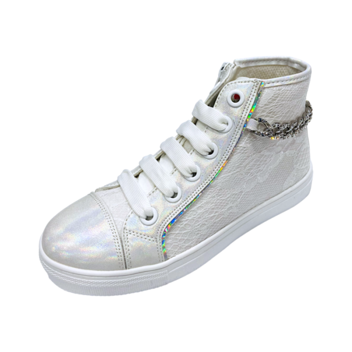 Sneakers alta white con bracciale - Asso