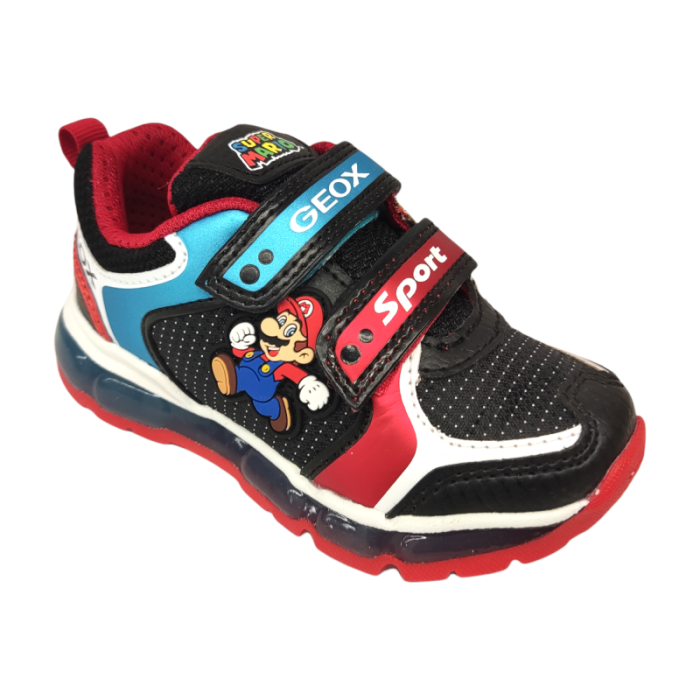 Sneakers android bambino Super Mario black-sky con strappo e luci - Geox