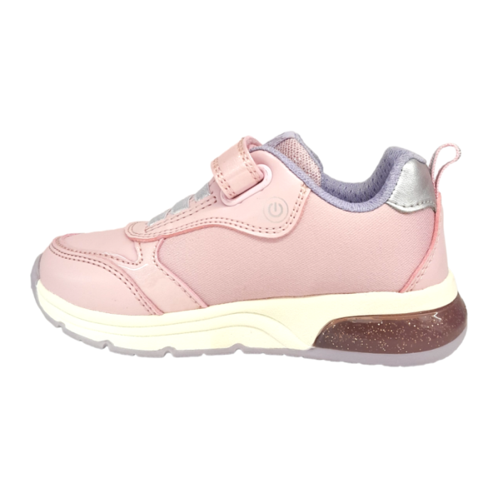 Sneakers bambina Trilly di colore rosa-lilla con luci - Geox