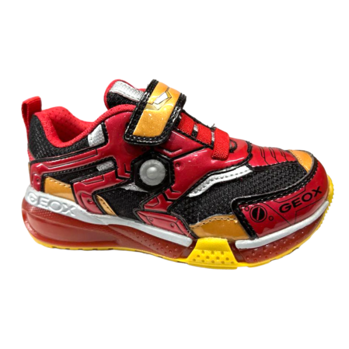 Sneakers bambino Bayonyc Avengers Iron Man nero-rosso luci - Geox