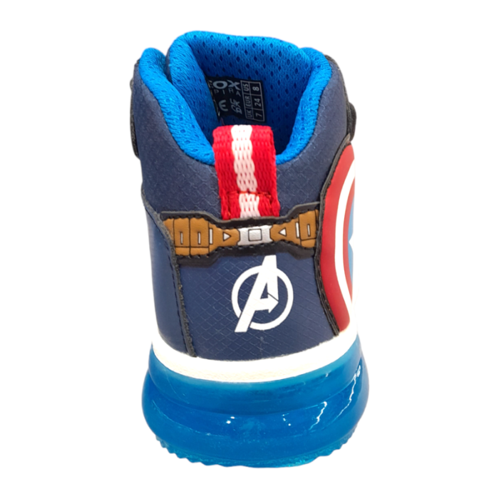 Sneakers bambino alta Captain American blu-rosso-bianco - Geox