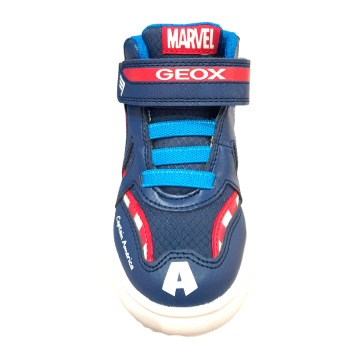 Sneakers bambino alta Captain American blu-rosso-bianco - Geox