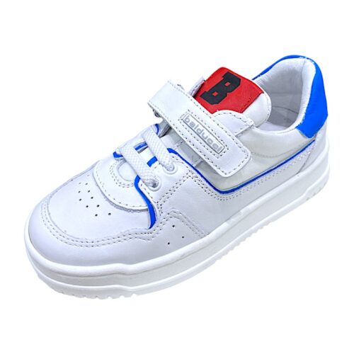 Sneakers bambino bianco-azzurro con strappo e lacci - Balducci