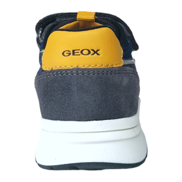 Sneakers bambino colore grigio-giallo scamosciata con strappi - Geox