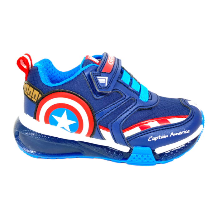 Sneakers basse bambino Captain American blu-rosso-bianco - Geox