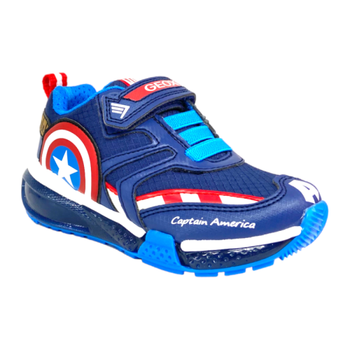 Sneakers basse bambino Captain American blu-rosso-bianco - Geox