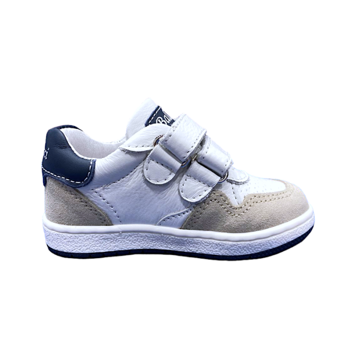 Sneakers bianco-blu-beige con doppio strappo - Balducci