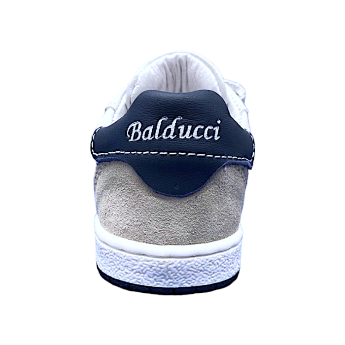 Sneakers bianco-blu-beige con doppio strappo - Balducci