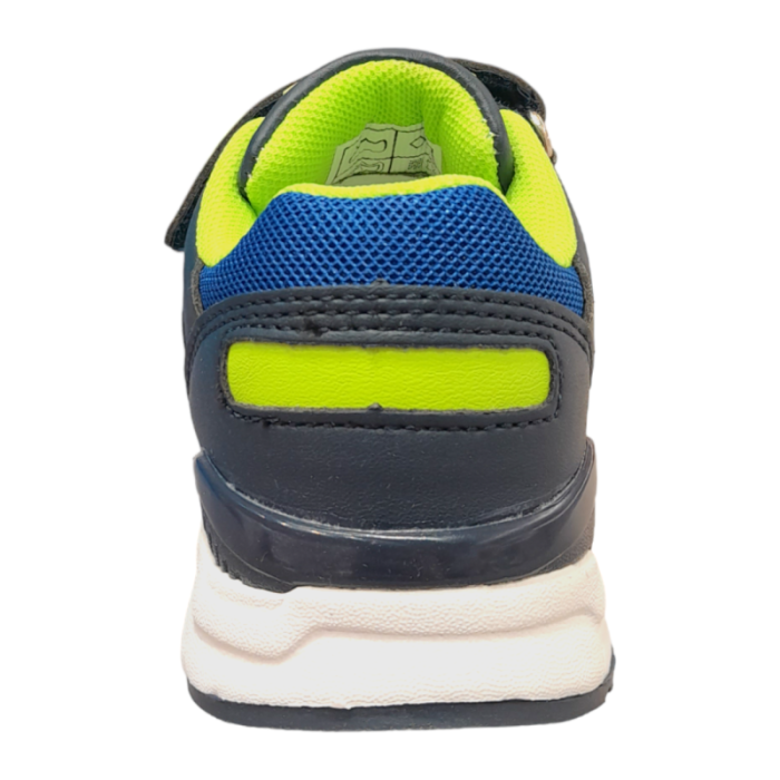 Sneakers boy colore blugiallo con strappo, lacci elasticizzati e zip - Balducci sport