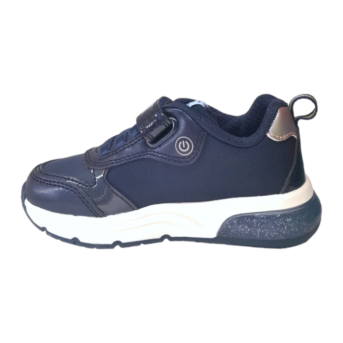 Sneakers frozen navy-platinum con luci - Geox