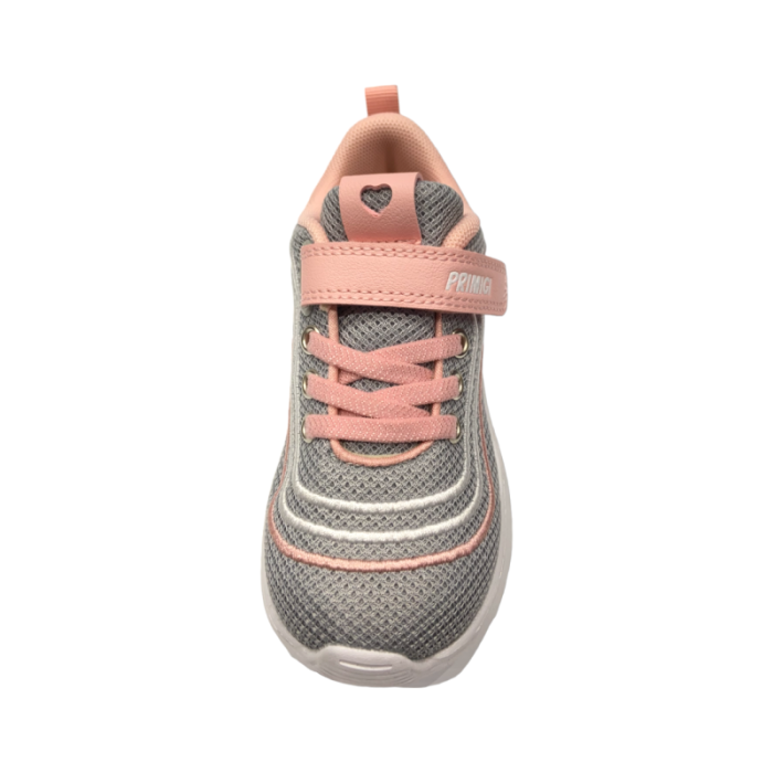Sneakers in tessuto per bambina maglia perla e inserti rosa - Primigi
