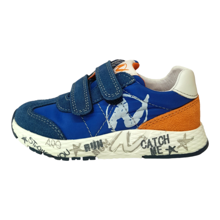 Sneakers per bambino jesko vl. azzurro-arancio - Naturino