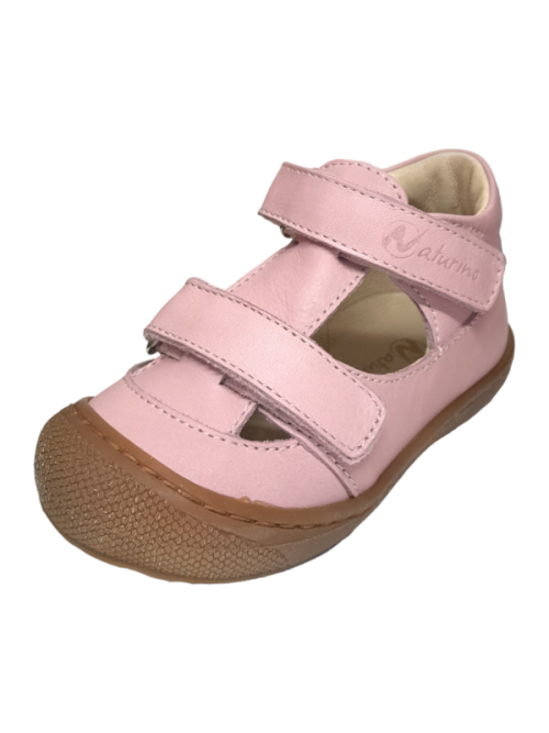 Sneakers puffy bambina con occhietti in nappa rosa-miele - Naturino