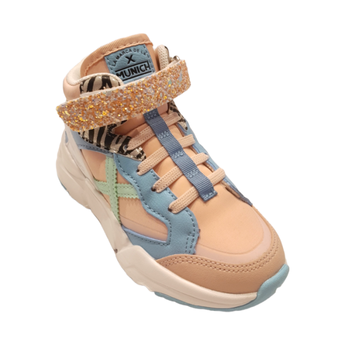 Sneakers salmone da ginnastica per bambina mini track boot - Munich