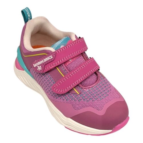 Sneakers sportive per bambina di colore fucsia con strappi a velcro - Biomecanics