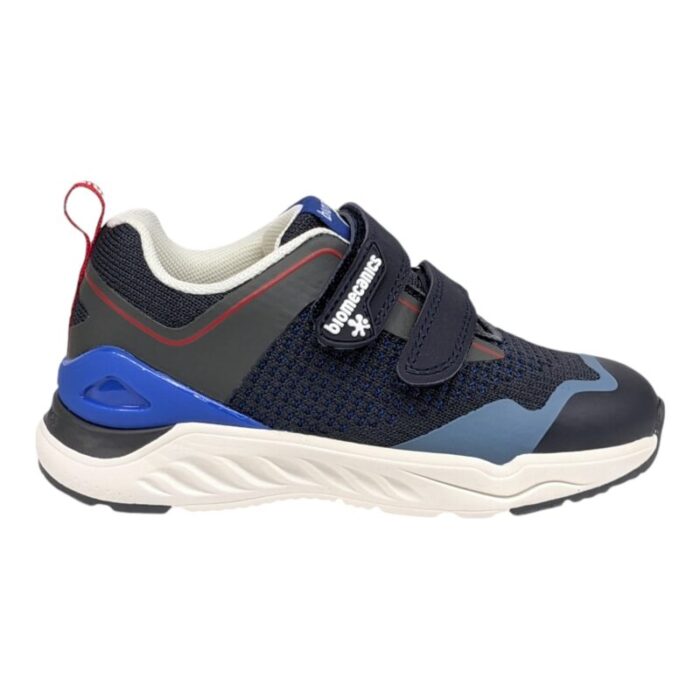 Sneakers sportive per bambino di colore blu con strappi a velcro - Biomecanics