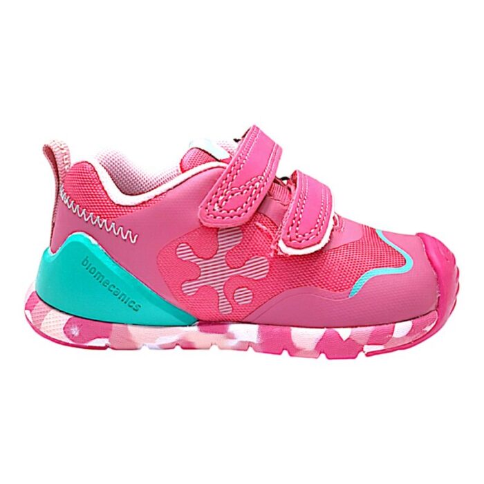 Sneakers sportive primi passi per bambina di colore fucsia con strappi - Biomecanics