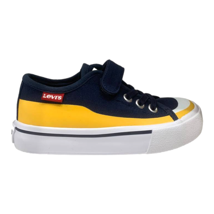 Sneakers square tessuto con strappo navy-yellow - Levi's