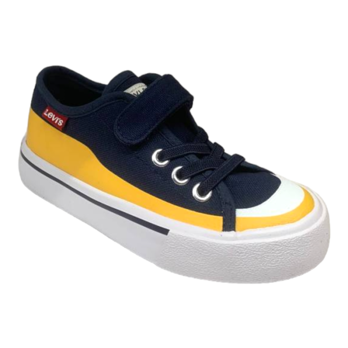 Sneakers square tessuto con strappo navy-yellow - Levi's