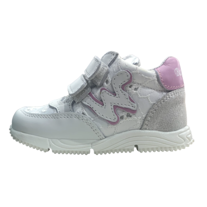Sneakers bambina colore bianco fucsia con doppio strappo - Balducci